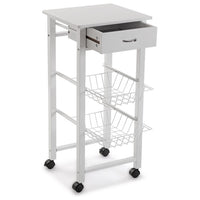 Kitchen Trolley Metal MDF Wood (36 x 81 x 39 cm)