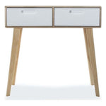 Hall Table with 2 Drawers Nordic Pine Paolownia wood (30 x 78 x 80,5 cm)