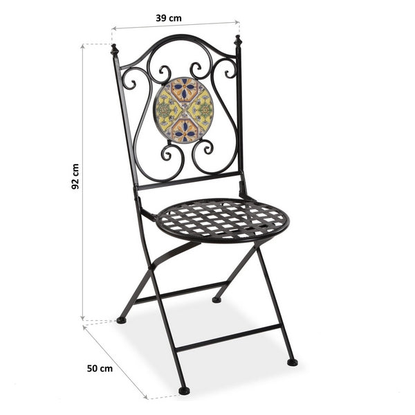 Garden chair Mosaic Metal (50 x 92 x 39 cm)