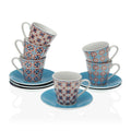 Set of Mugs with Saucers Zanna Coffee Porcelain (6 pcs)