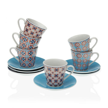 Set of Mugs with Saucers Zanna Coffee Porcelain (6 pcs)