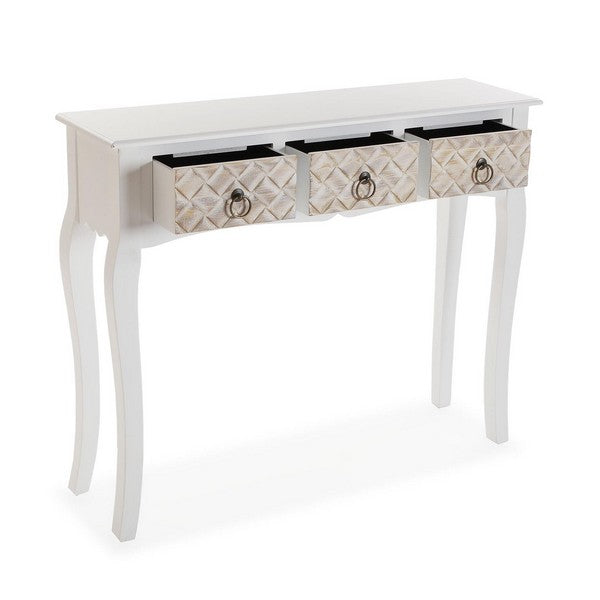 Side Table 3 drawers MDF Wood (25 x 78 x 95 cm)