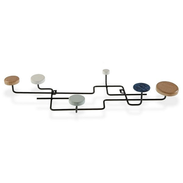 Wall mounted coat hanger Minimalist Metal MDF Wood (6,5 x 23,6 x 55 cm)