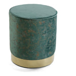 Stool Green wood and metal Polyester (34 x 37 x 34 cm)