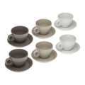 Set of 6 teacups with plates Ceramic (12 Pieces)