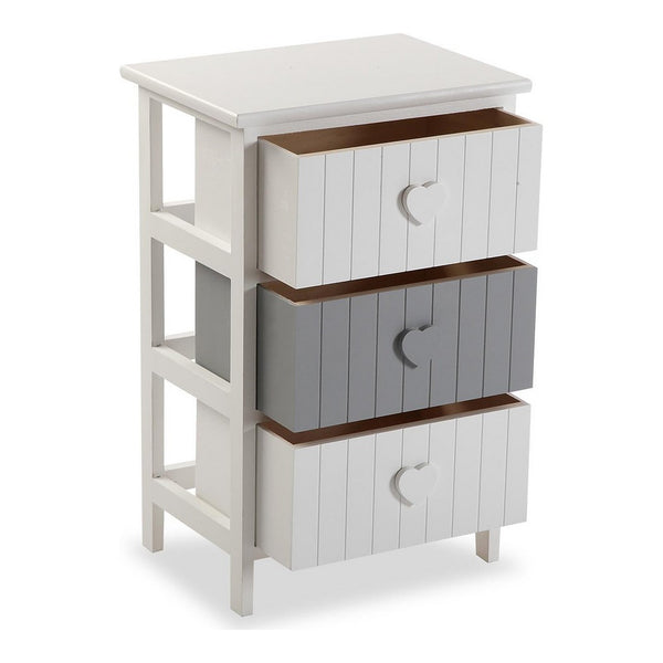 Chest of drawers White Grey Paolownia wood