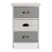 Chest of drawers White Grey Paolownia wood