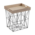 Side table Squared Metal MDF Wood (32 x 47 x 41,5 cm)