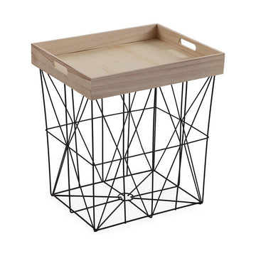 Side table Squared Metal MDF Wood (32 x 47 x 41,5 cm)