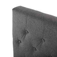 Headboard Dark Grey Linen Wood (9 x 120 x 160 cm)