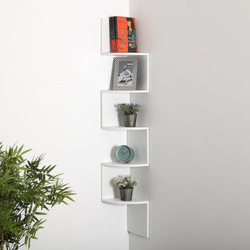 Shelves White Metal MDF Wood (20 x 124 x 20 cm)