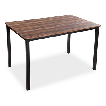 Dining Table Brown Black MDF Wood (80 x 76 x 120 cm)