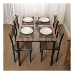 Dining Table Brown Black MDF Wood (80 x 76 x 120 cm)