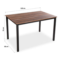 Dining Table Brown Black MDF Wood (80 x 76 x 120 cm)