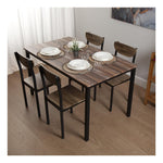 Dining Table Brown Black MDF Wood (80 x 76 x 140 cm)