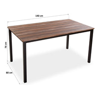 Dining Table Brown Black MDF Wood (80 x 76 x 140 cm)