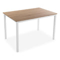 Dining Table White Brown MDF Wood (80 x 76 x 120 cm)