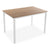 Dining Table White Brown MDF Wood (80 x 76 x 120 cm)