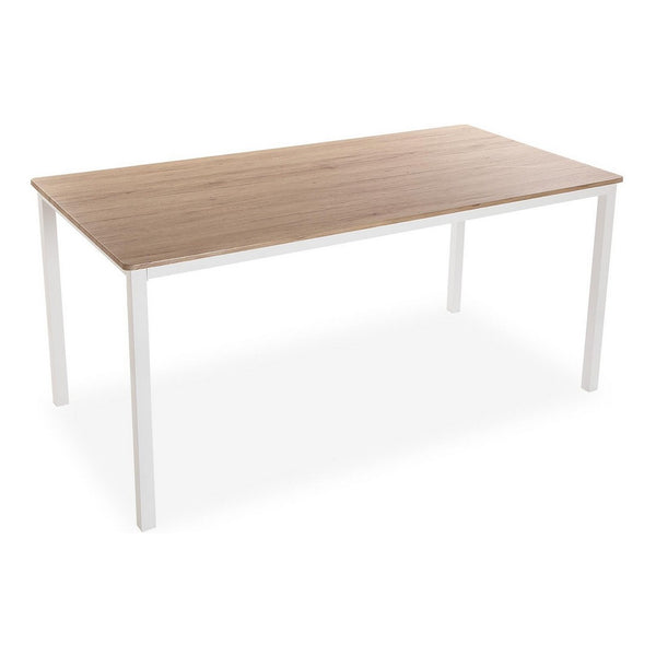 Dining Table White Brown MDF Wood (80 x 79 x 160 cm)