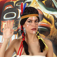 Wig with Braids Indian woman Brunette 119584