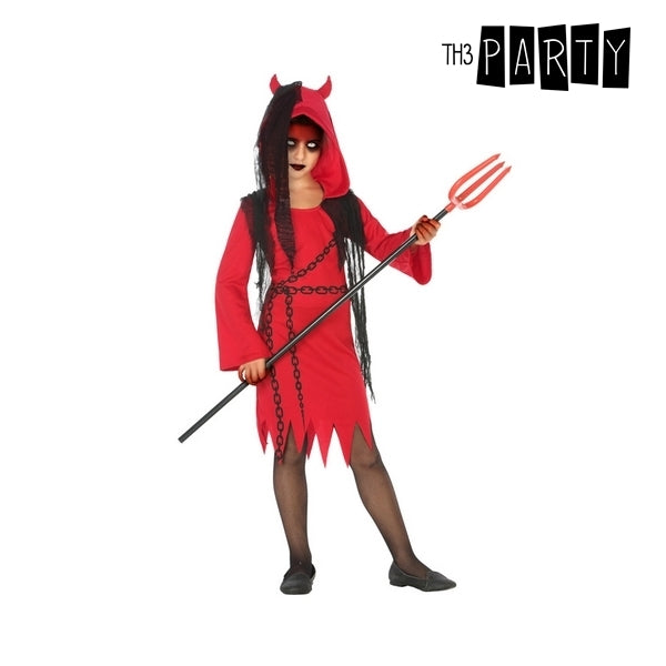 Costume for Children Female demon Red Black (4 Pcs)