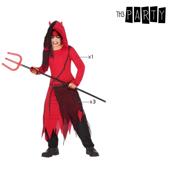 Costume for Children Male demon Red Black (4 Pcs)