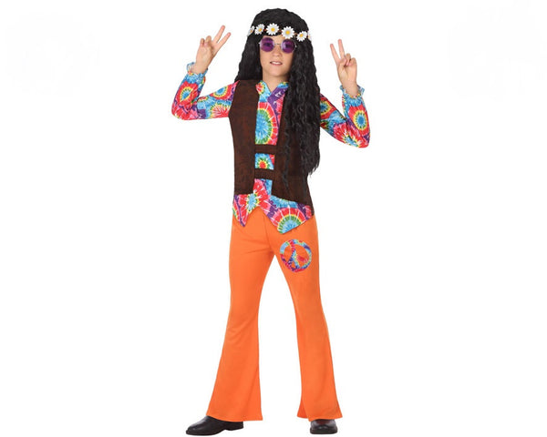 Costume for Children Hippie Orange (2 Pcs)