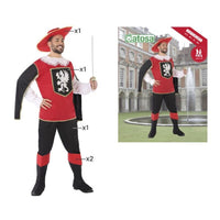 Costume for Adults Male Musketeer Red Black 4 pcs