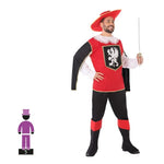 Costume for Adults Male Musketeer Red Black 4 pcs