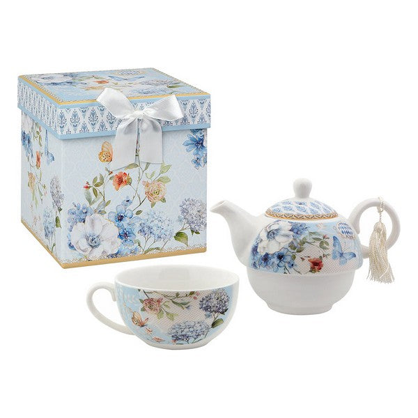 Toy Tea Set 116144 Flowers White Pink