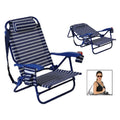 Beach Chair Aluminium Blue / White (96 x 60 x 66 cm)