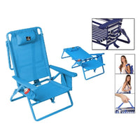 Beach Chair Aluminium Blue (96 x 60 x 66 cm)