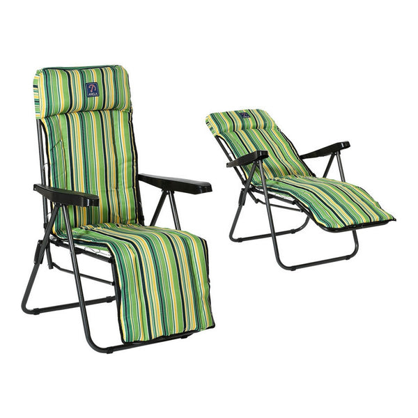 Beach sunbed Oxford Green (77 x 58 x 106 cm)