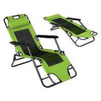 Beach sunbed Steel Green (153 x 60 x 80 cm)