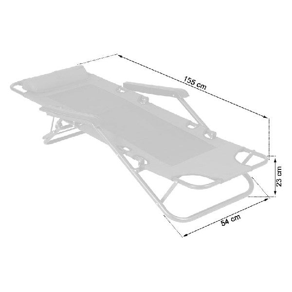 Beach sunbed Steel Green (153 x 60 x 80 cm)