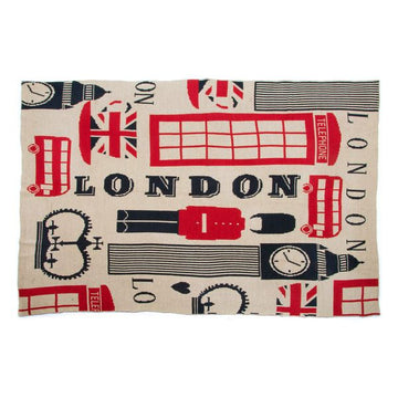 Manta DKD Home Decor London Acrílico Londres (130 x 170 cm)