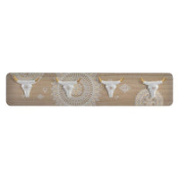 Wall mounted coat hanger Dekodonia Horns Wood Resin (48 x 6 x 9 cm)