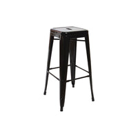 Stool DKD Home Decor Black Metal (43 x 43 x 76 cm)