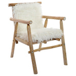 Armchair DKD Home Decor White Brown Polyester Oak (68 x 55 x 85 cm)