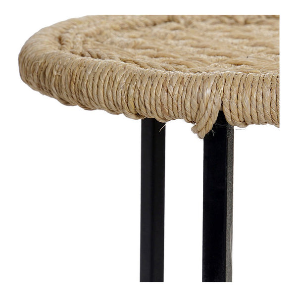 Side table DKD Home Decor Black Metal Rope (2 pcs)