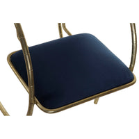 Dining Chair DKD Home Decor Blue Brass Golden (50 x 70 x 70 cm)