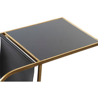 Side table DKD Home Decor Black Metal Crystal Golden (60 x 32 x 61.5 cm)