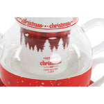 Teapot DKD Home Decor Christmas Red Crystal Porcelain (250 ml)