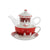 Teapot DKD Home Decor Christmas Red Crystal Porcelain (250 ml)