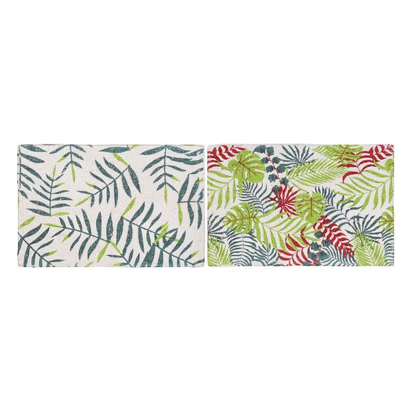 Mouse Mat DKD Home Decor Cotton Tropical Bath & Shower (80 x 50 cm) (2 pcs)