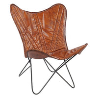 Dining Chair DKD Home Decor Leather Metal (72 x 76 x 91 cm)