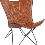 Dining Chair DKD Home Decor Leather Metal (72 x 76 x 91 cm)