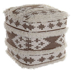 Pouffe DKD Home Decor Brown Cotton Wool (50 x 50 x 50 cm)