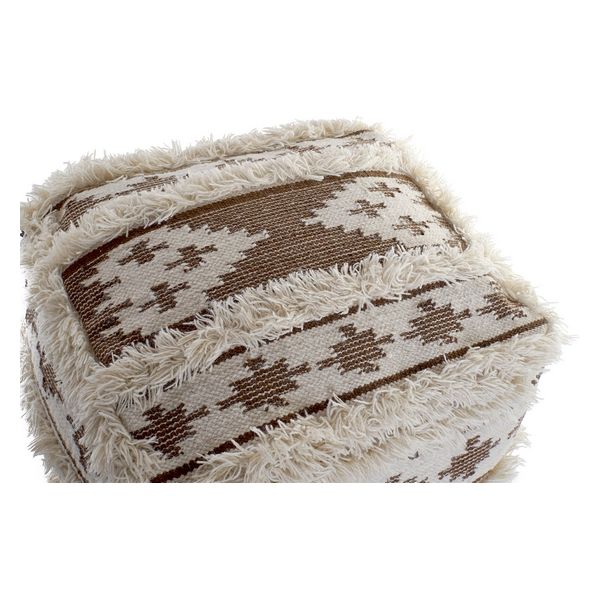 Pouffe DKD Home Decor Brown Cotton Wool (50 x 50 x 50 cm)