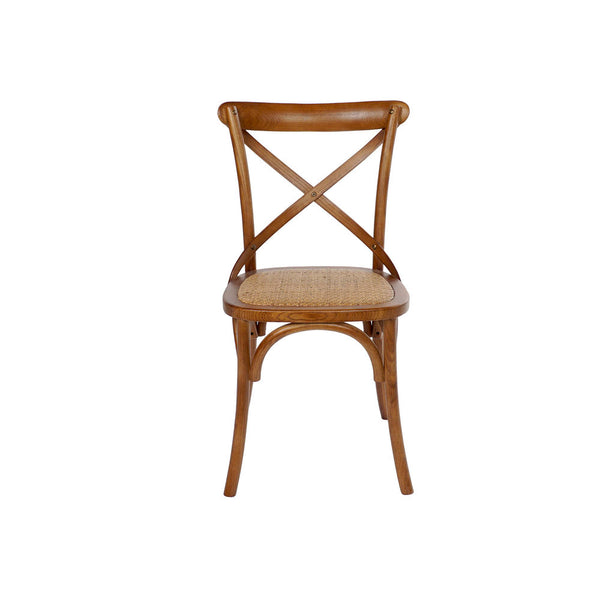 Dining Chair DKD Home Decor Brown Rattan Elm wood (50 x 47 x 86 cm)